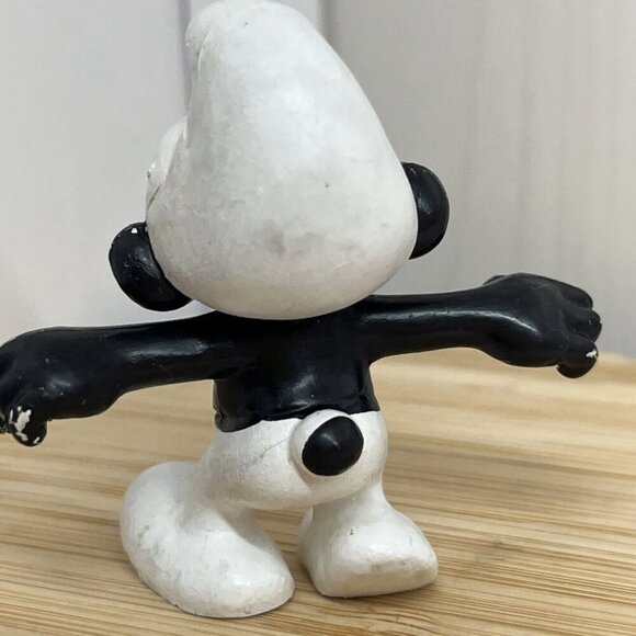 Vintage Smurfs Angry Smurf Black Teeth Figure Peyo Figurine red eye 20007 - Picture 8 of 10